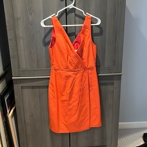 JCrew orange v neck dress, 6P